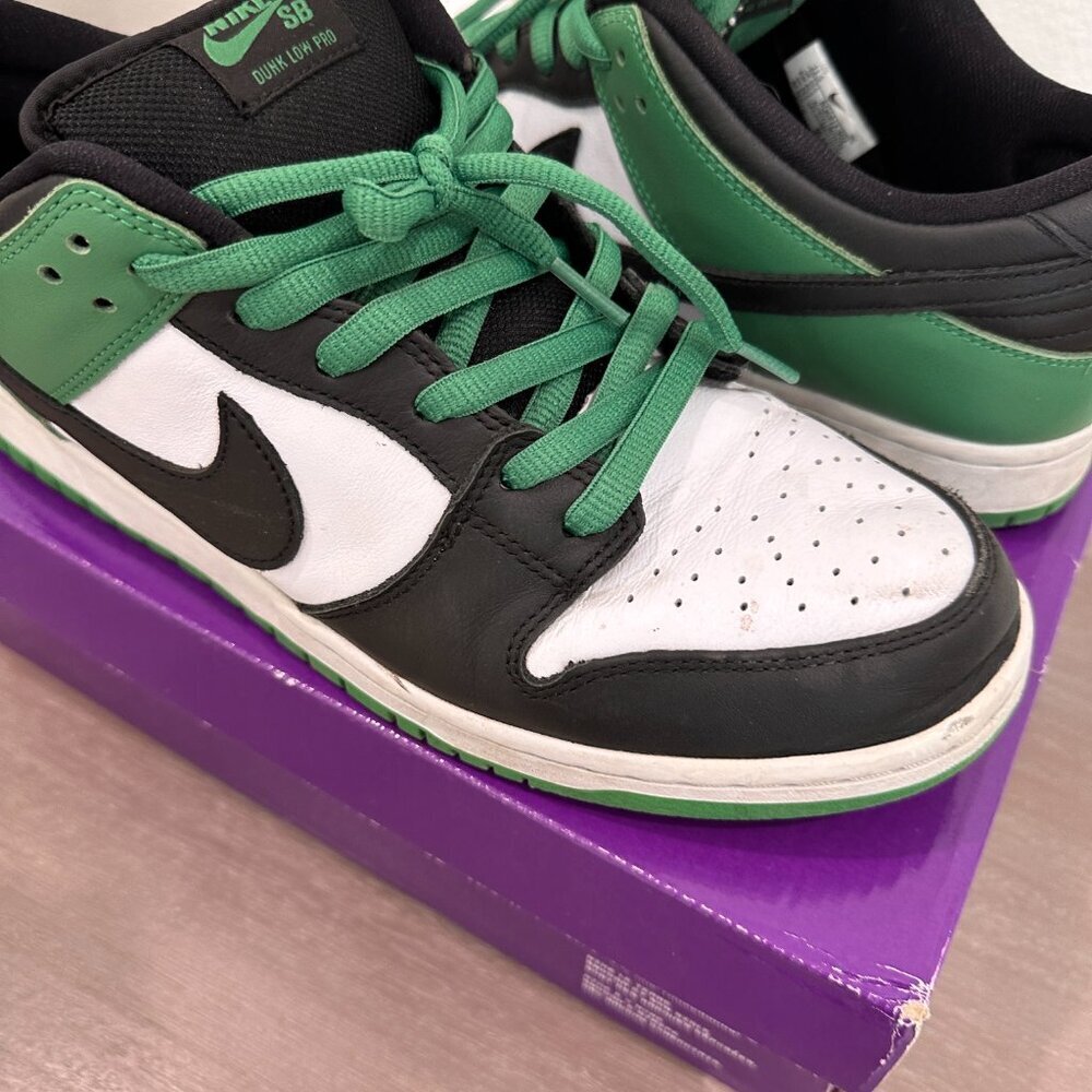 NIKE SB DUNK LOW PRO CLASSIC GREEN/BLACK-WHITE VERT CLASSIQUE/BLANC/NOIR - Picture 5 of 10